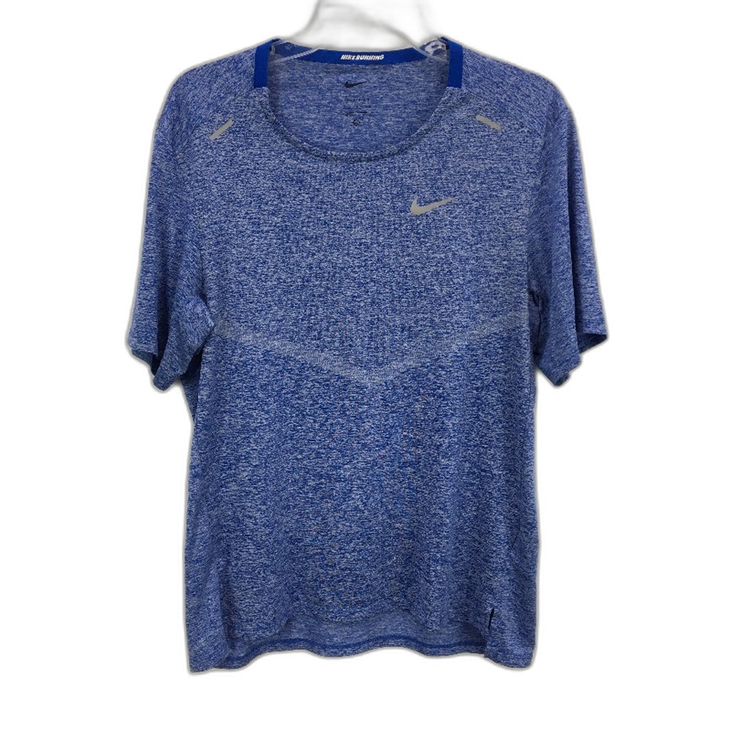 Nike Rise 365 Dri-Fit Short Sleeve Blue Running Top Mens Size Medium