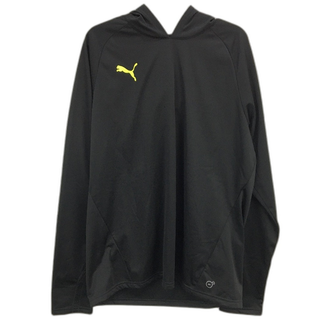 Puma DryCell Satin Fleece Lined Pullover Black Hooded Sweatshirt Men Size XL