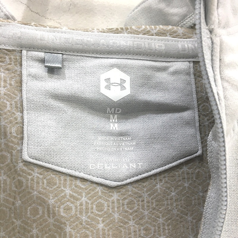 Under Armour Recovery Fleece Silver Full Zip Hooded Sweatshirt Men Size Medium