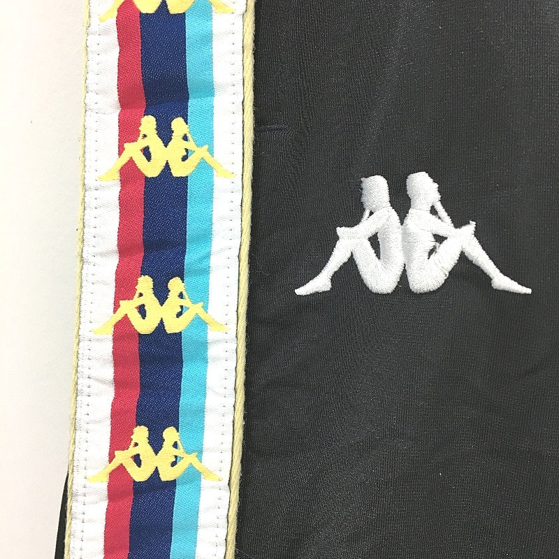 Kappa Logo Stripe Black Side Slit High Rise Trackpants Ladies Size Medium