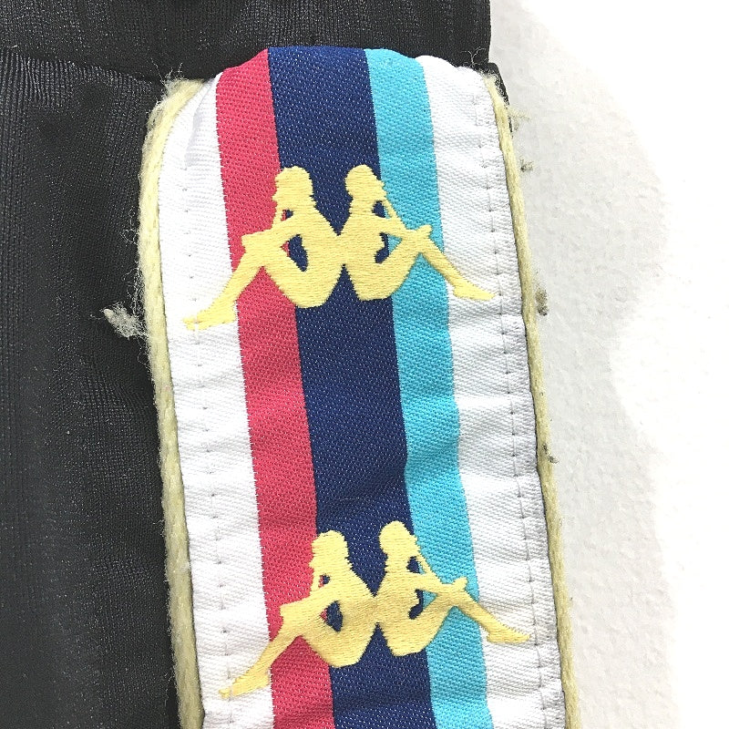 Kappa Logo Stripe Black Side Slit High Rise Trackpants Ladies Size Medium