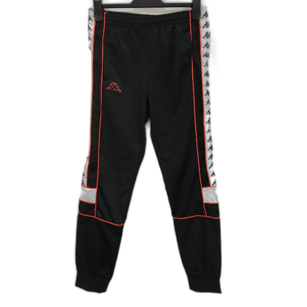 Kappa Logo Stripe Black Red Lined Pocketed High Rise Trackpants Ladies Sz Medium