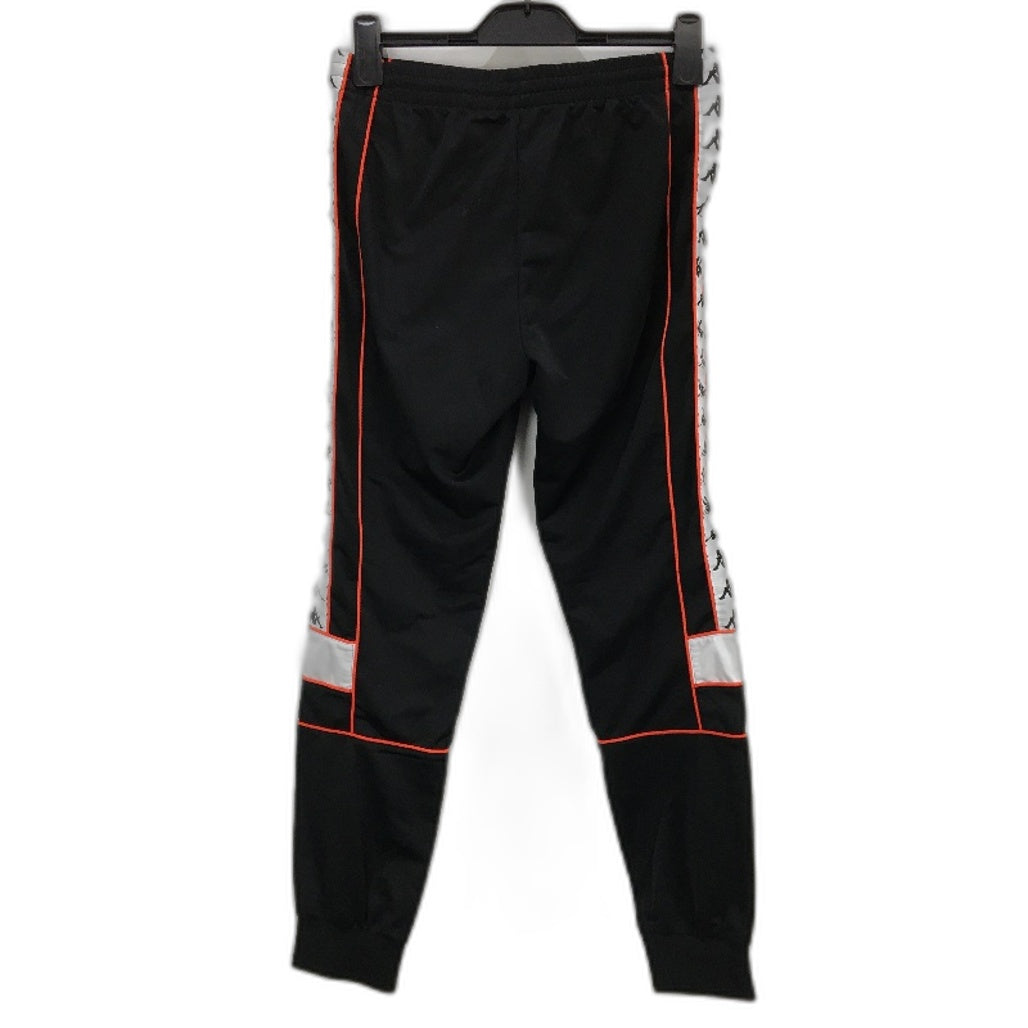 Kappa Logo Stripe Black Red Lined Pocketed High Rise Trackpants Ladies Sz Medium