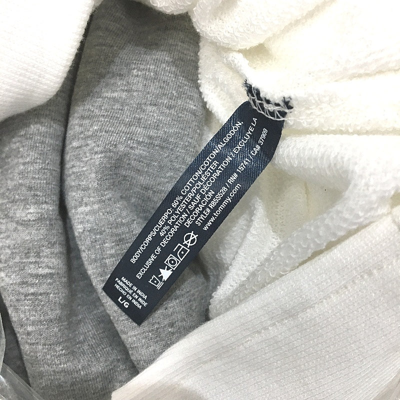 Tommy Hilfiger 2 Piece French Terry White Grey Pyjama Set Ladies Size Large NEW