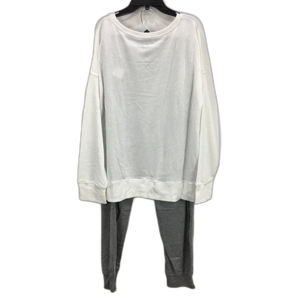 Tommy Hilfiger 2 Piece French Terry White Grey Pyjama Set Ladies Size Medium NEW