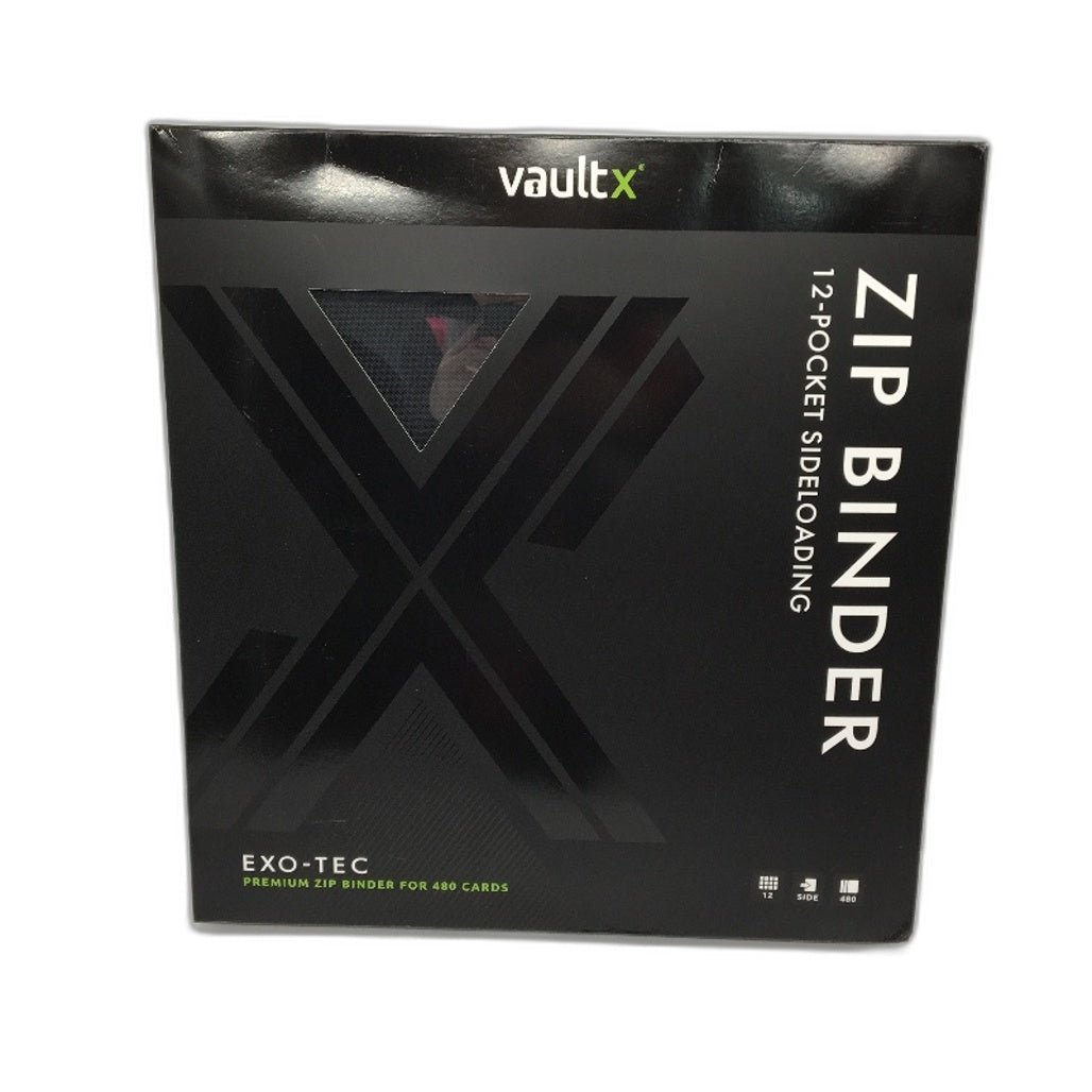 VaultX Exo-Tec 12 Pocket Sideloading Zip Binder 68x97mm in Black NEW