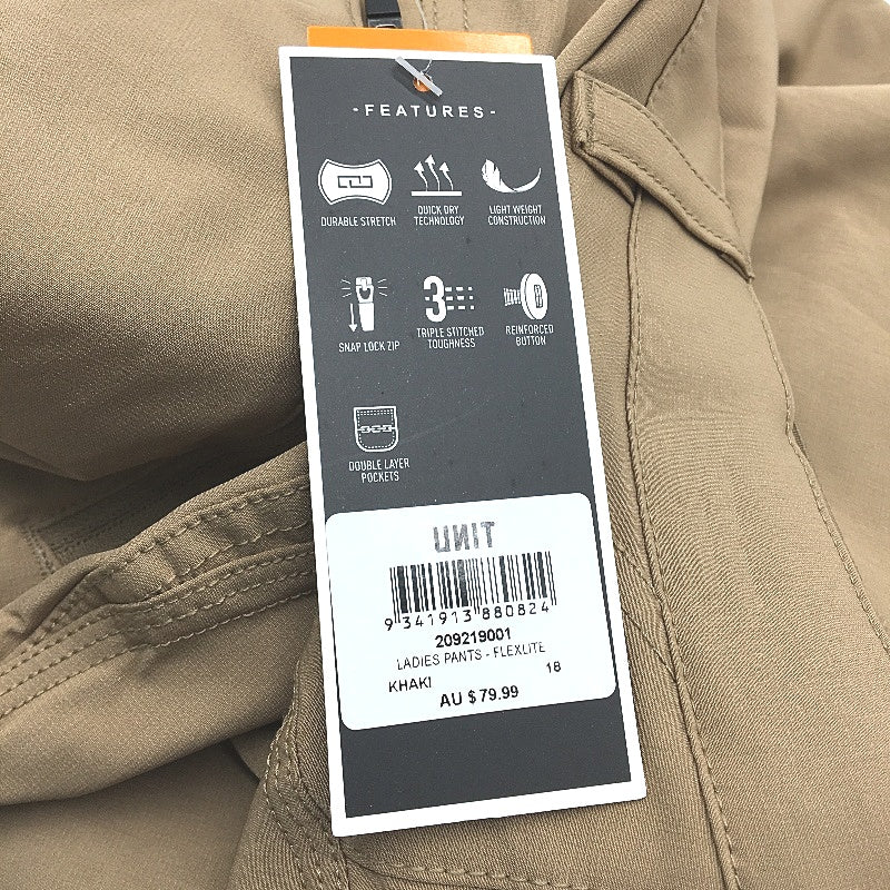 Unit Elite Performance Flexlite Stretch Beige Work Pants Ladies Size AU 18 NEW