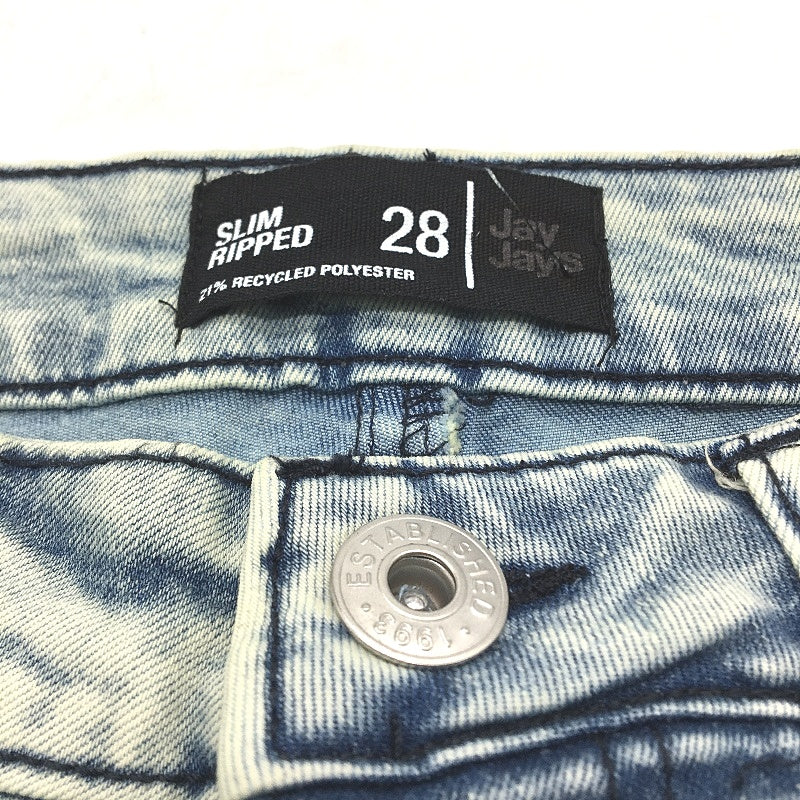 Jay Jays River Slim Ripped Faded Denim Blue Shorts Mens Size 28 NEW