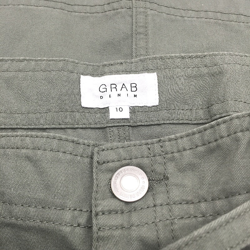 Grab Denim Sample High Rise Muted Khaki Green Mini Skirt Ladies Size AU 10 NEW