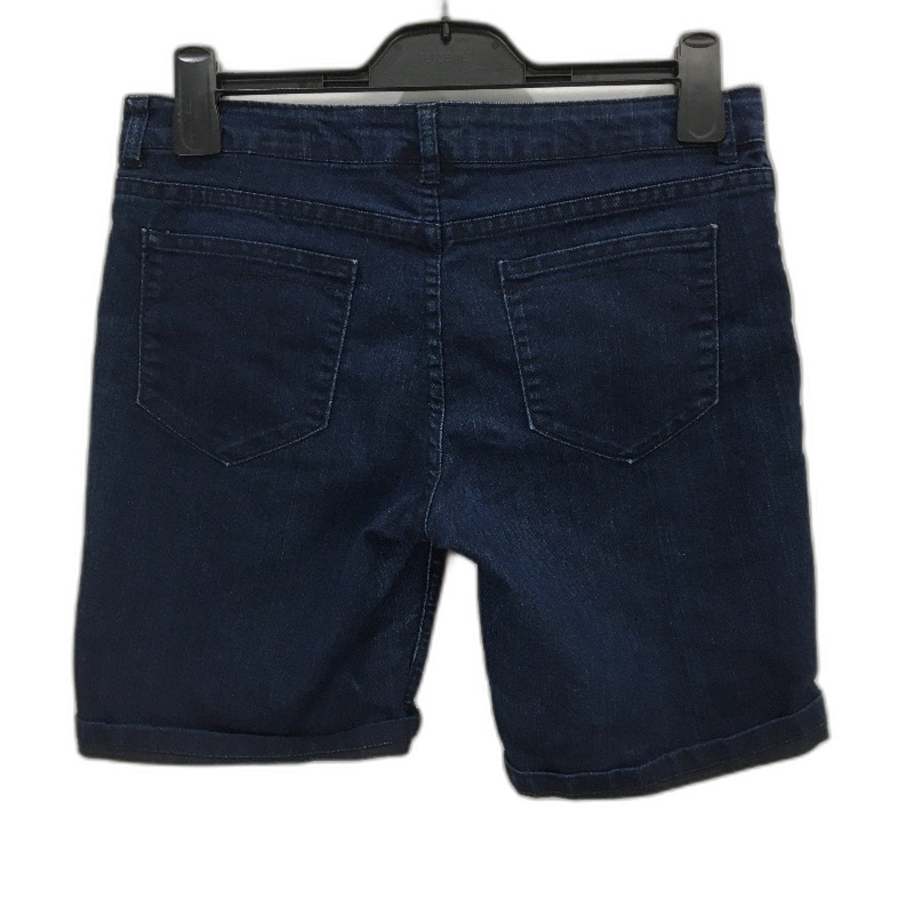 Witchery Hi Rise Folded Cuff Deep Indigo Blue Denim Jorts Ladies Size AU 12