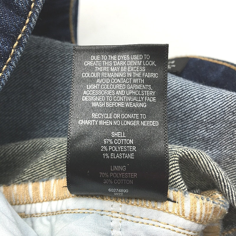 Witchery Hi Rise Deep Indigo Blue Denim Midi Skirt Ladies Size AU 14