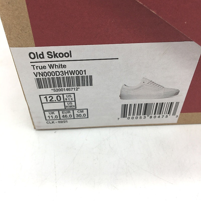 Vans True White Old Skool Lace Up Skate Shoes Mens Size US 12 EU 46 NEW