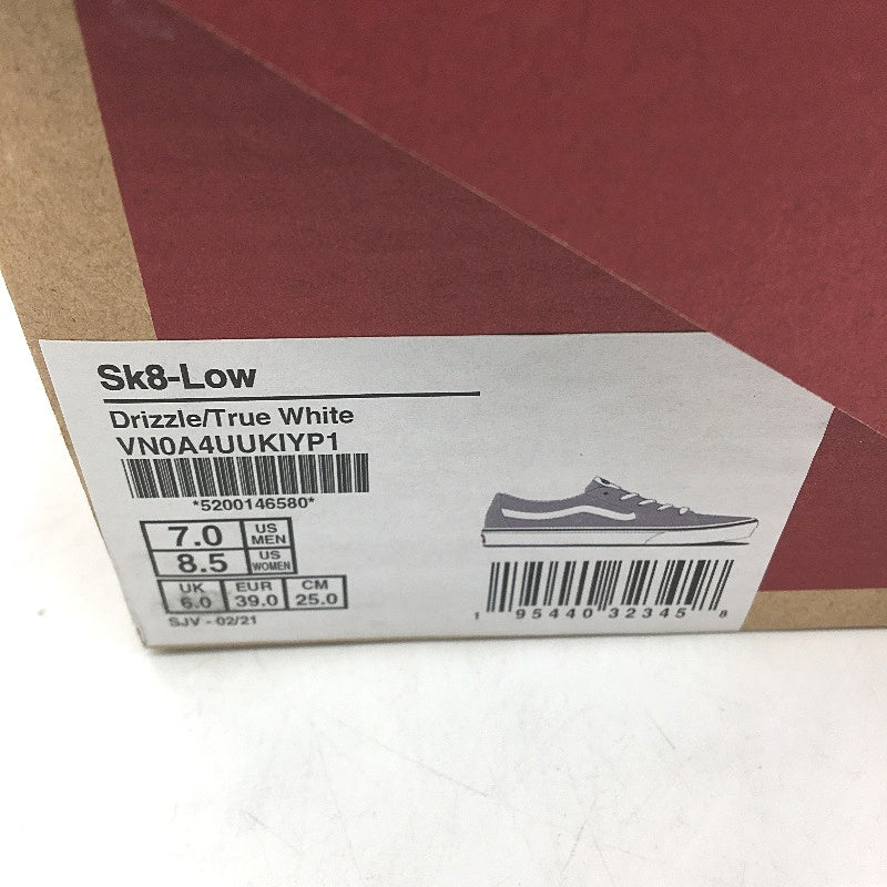 Vans Grey Canvas & Suede Sk8-Low Skate Sneakers Unisex US M7 L8.5 EU 39 NEW