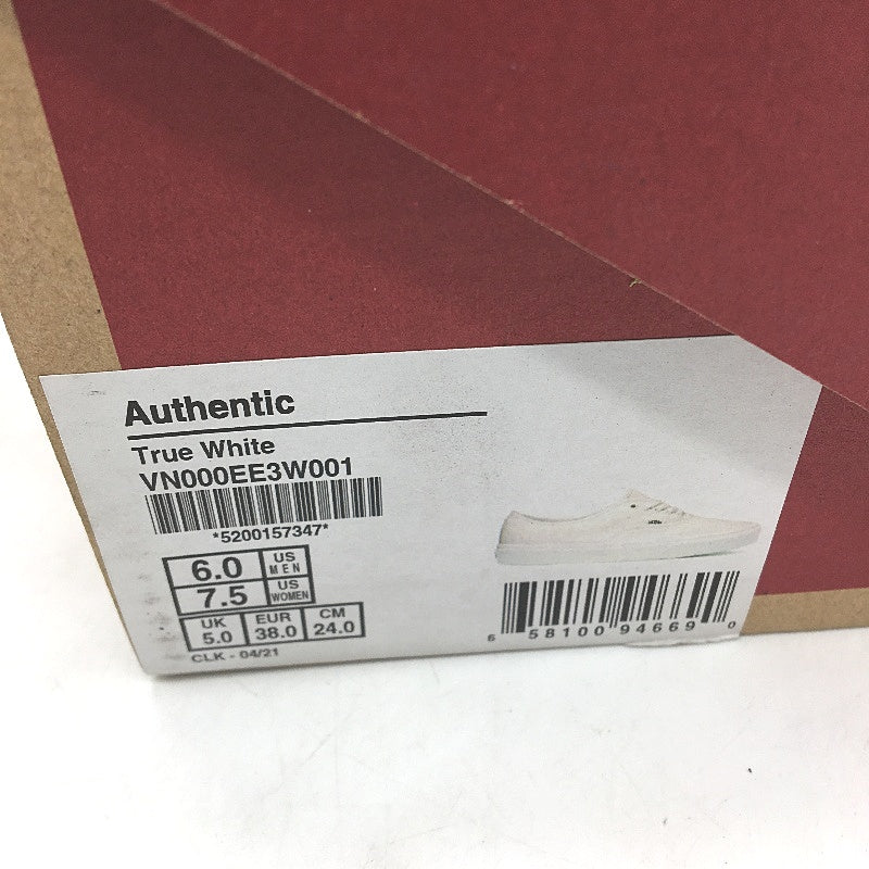 Vans True White Authentic Lace Up Low Top Skate Shoes Unisex US M6 L7.5 EU38 NEW