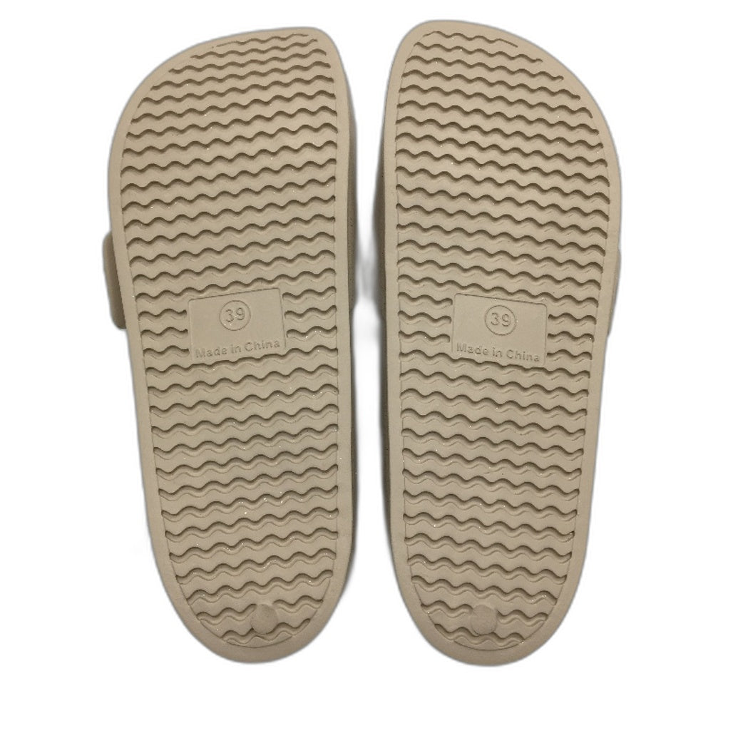 Holster Australia Sand Beige Solace Buckle Glitter Slide Ladies AU 8 EU 39 NEW