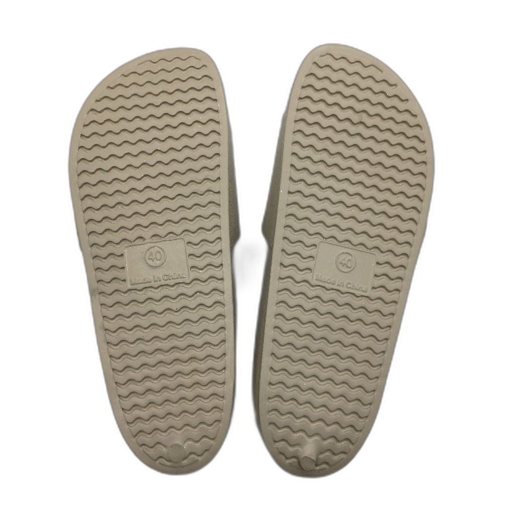 Holster Australia Sand Beige Solace Buckle Glitter Slide Ladies AU 9 EU 40 NEW