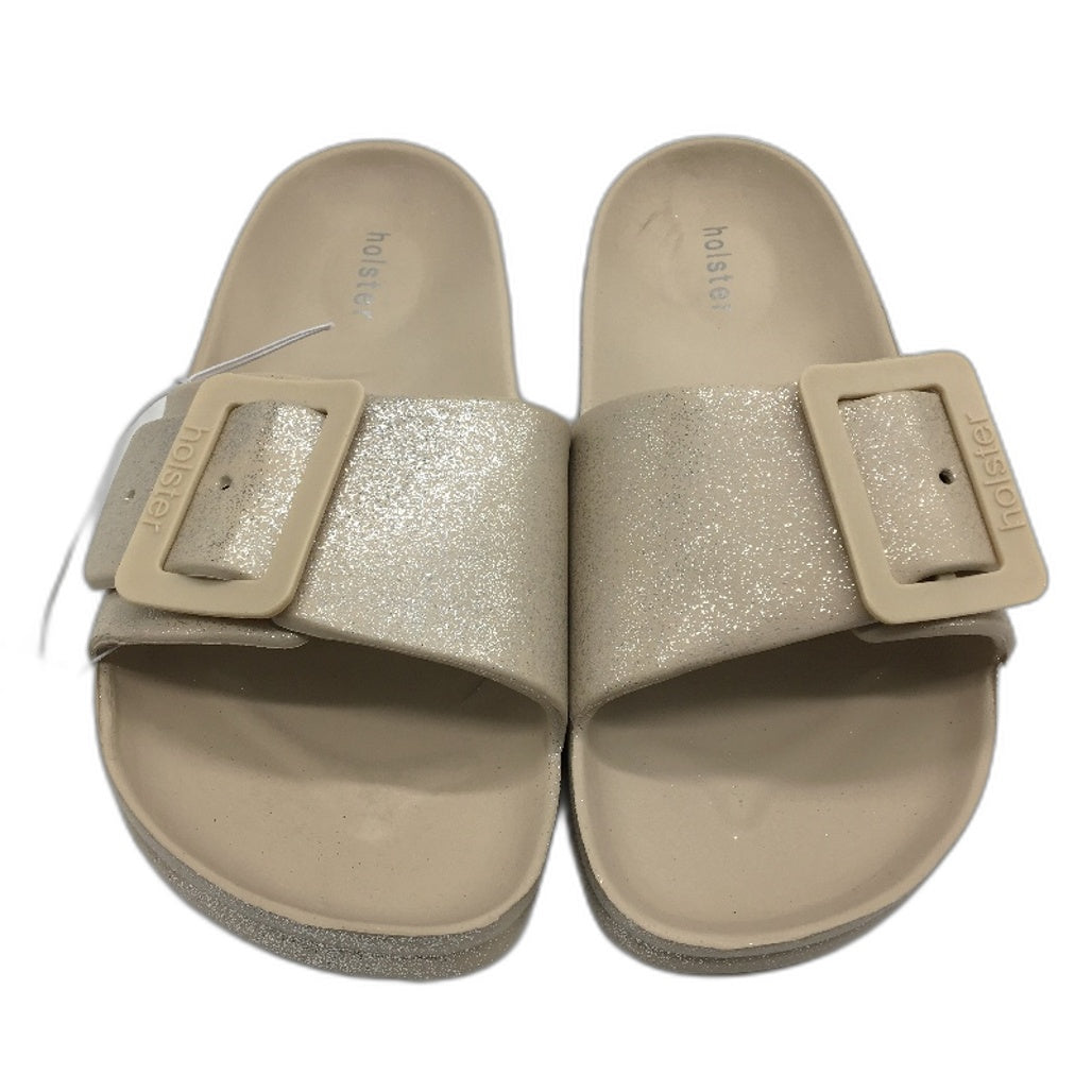 Holster Australia Sand Beige Solace Buckle Glitter Slide Ladies AU 10 EU 41 NEW