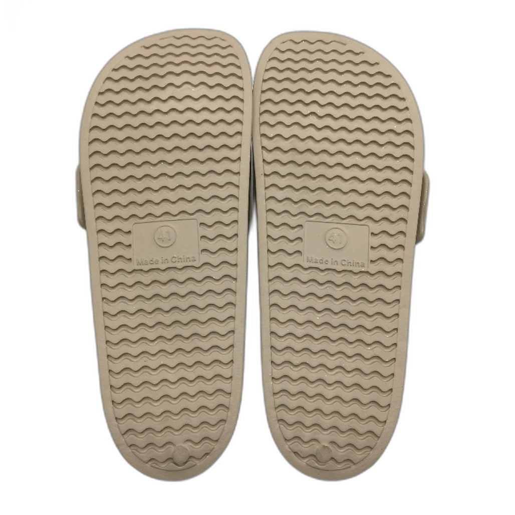 Holster Australia Sand Beige Solace Buckle Glitter Slide Ladies AU 10 EU 41 NEW