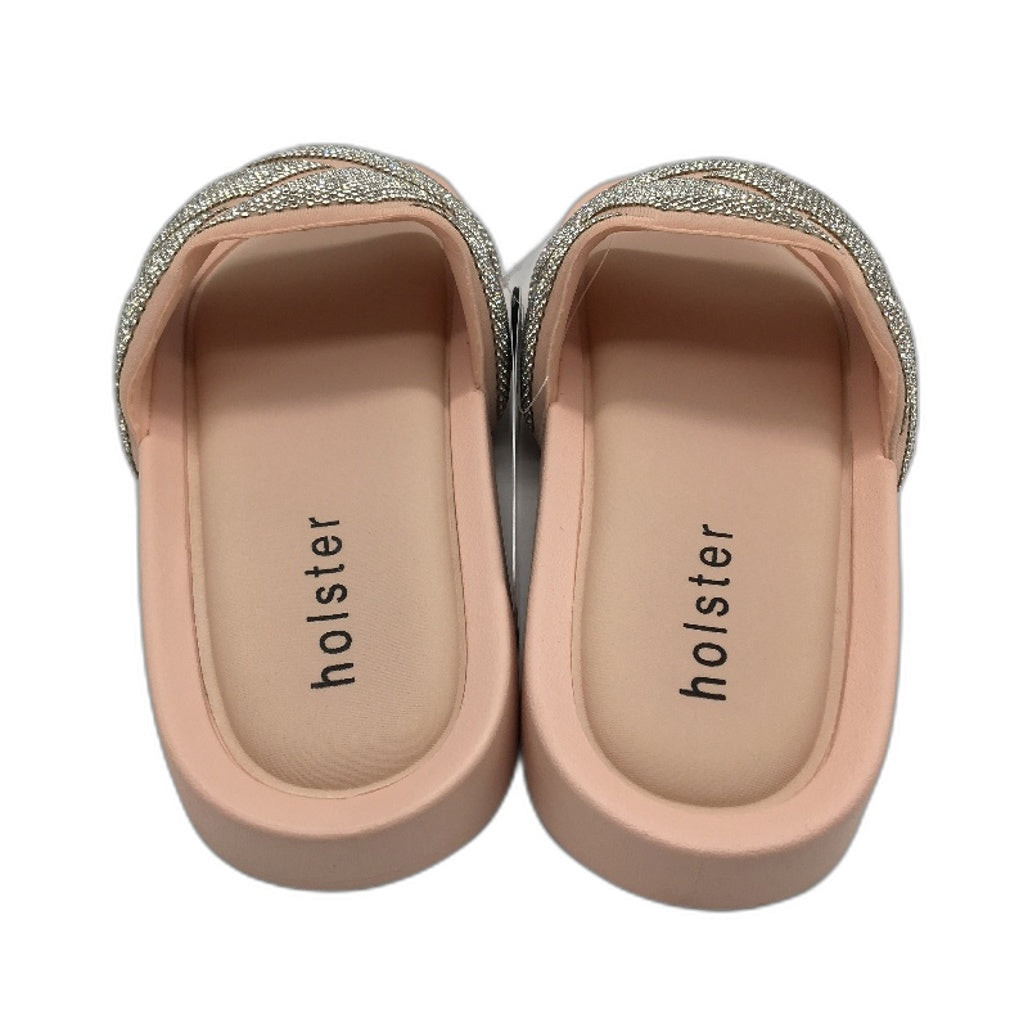 Holster Australia Sooth Rose Blush Glitter Detail Slides Ladies AU 7 EU 38 NEW