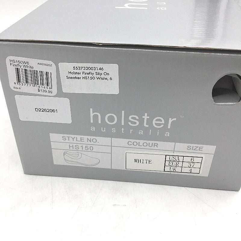Holster Australia Firefly Sparkle White Slip On Sneaker Ladies AU 6 EU 37 NEW