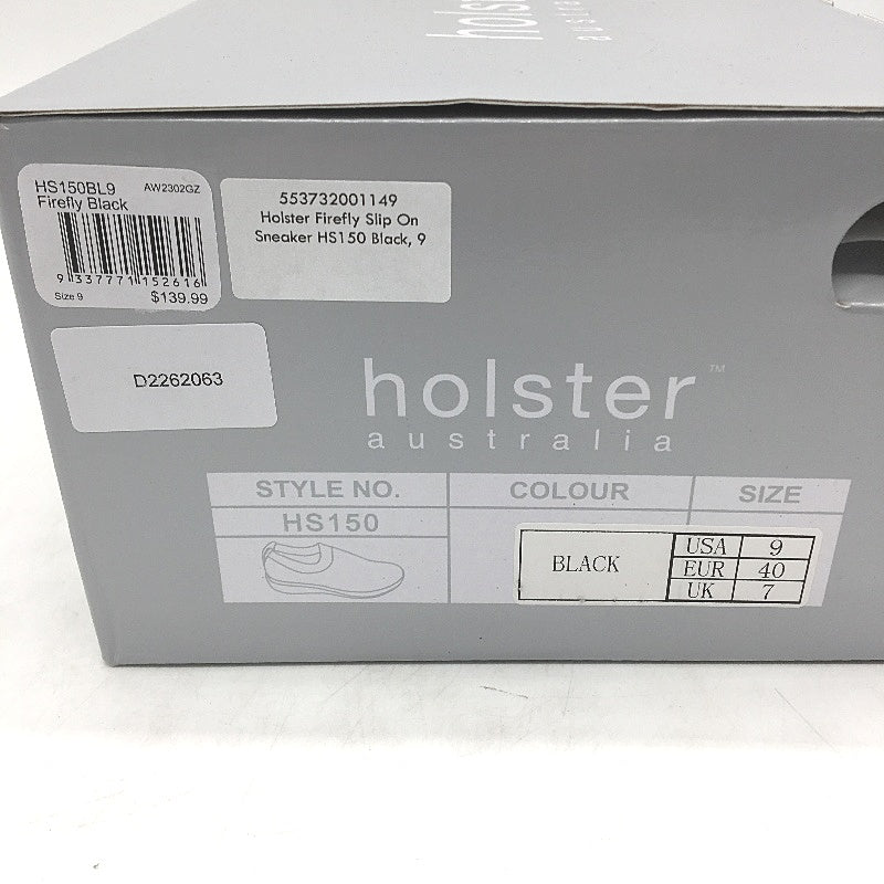 Holster Australia Firefly Sparkle Black Slip On Sneaker Ladies AU 9 EU 40 NEW