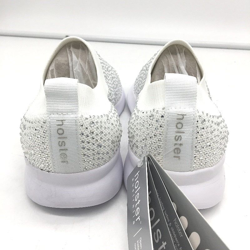 Holster Australia Firefly Sparkle White Slip On Sneaker Ladies AU 10 EU 41 NEW