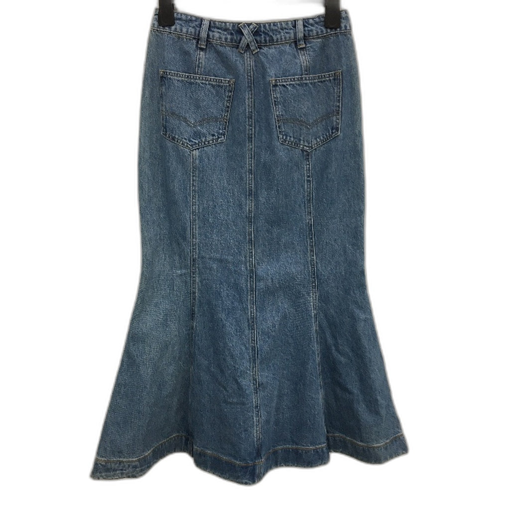 Piper Sample Flared Indigo Blue Denim Mermaid Midi Skirt Ladies Size AU 10 NEW