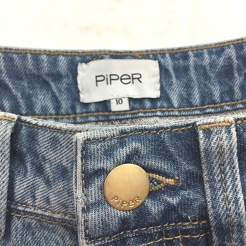 Piper Sample Flared Indigo Blue Denim Mermaid Midi Skirt Ladies Size AU 10 NEW