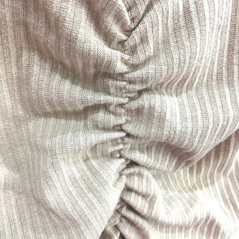 Pretty Little Thing Strappy Rib Ruched Beige Bodycon Dress Ladies Size AU 10