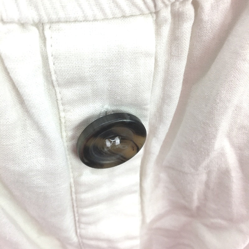 Ghanda Bow Back Strappy Sweetheart White Linen Summer Dress Ladies Size Large