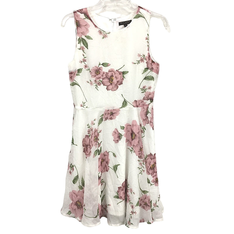 Caroline Morgan A Line White Pink Floral Sleeveless Mini Dress Ladies Size 8