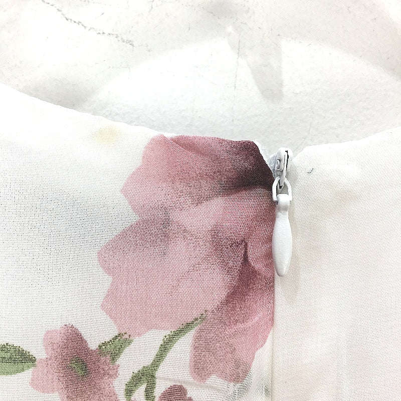 Caroline Morgan A Line White Pink Floral Sleeveless Mini Dress Ladies Size 8