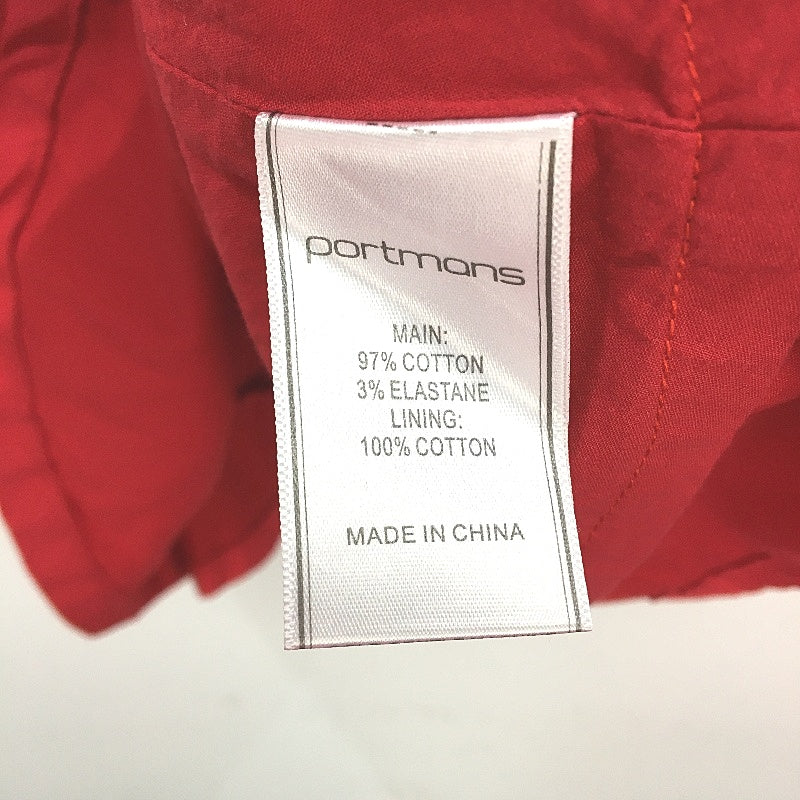 Portmans Sleeveless Red Cotton V Neck Pocketed Mini Dress Ladies Size 6