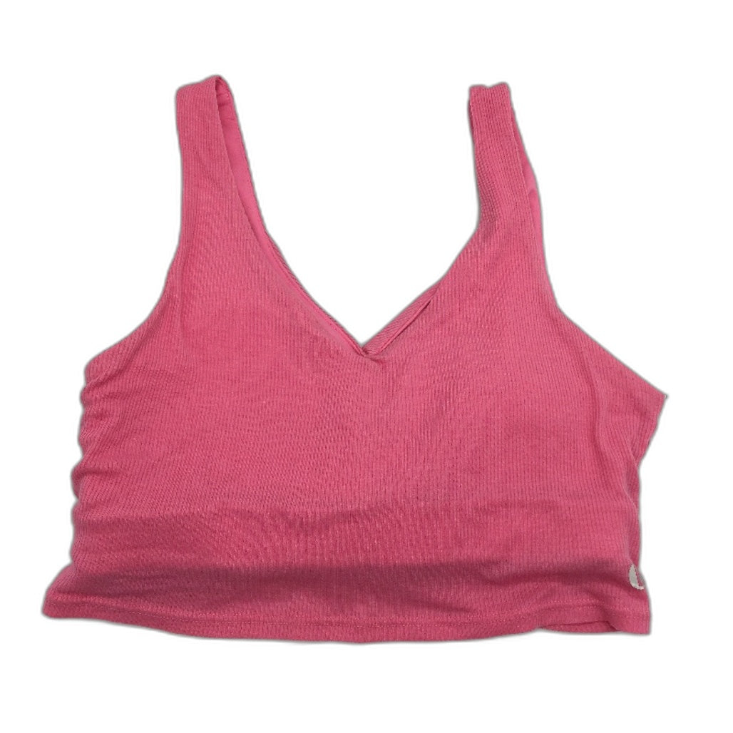 Cotton On Body Ribbed Twist Front Barbie Pink Crop Top Ladies Size Small