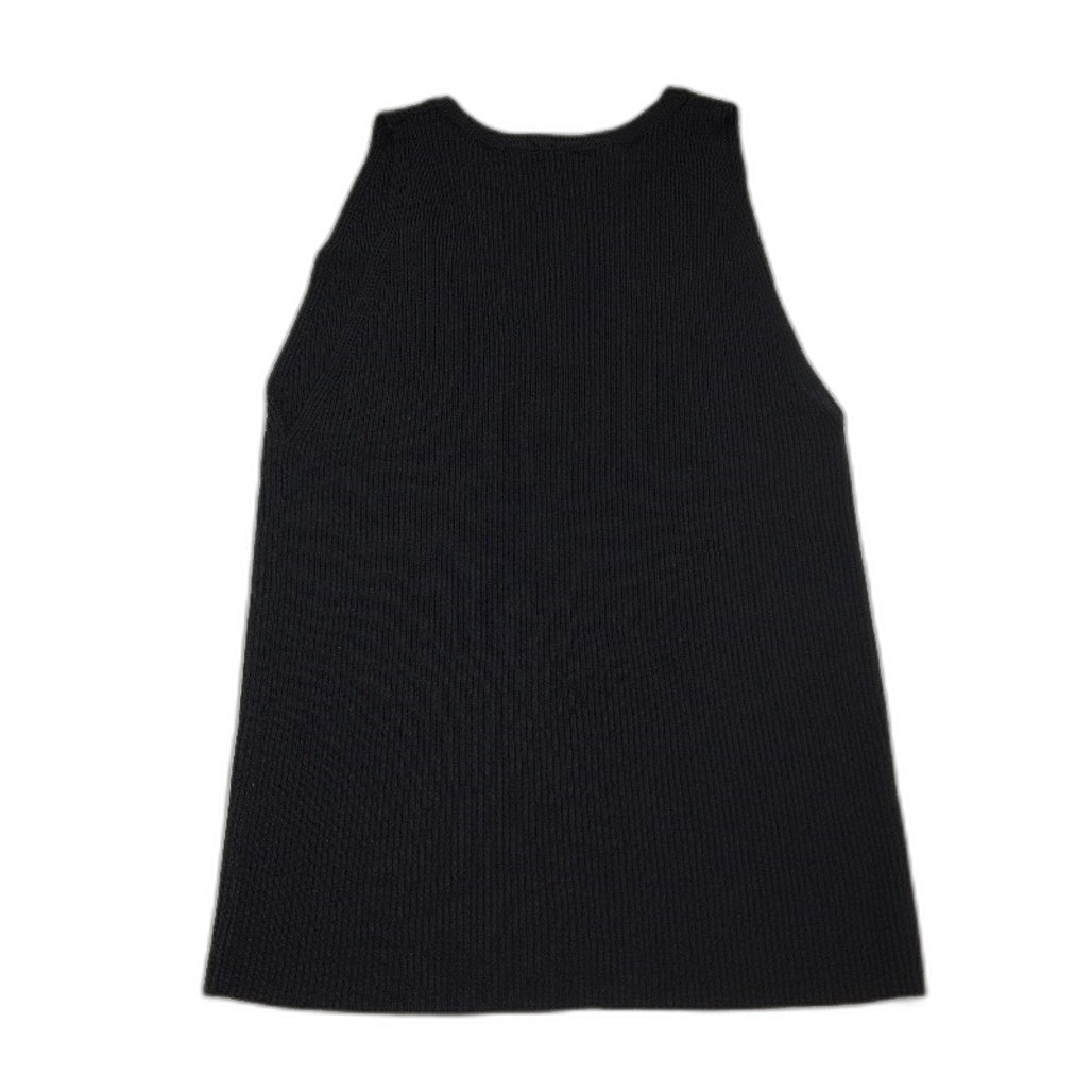 Zara Asymmetrical Ribbed Slim Fit Black Cutout Sleeveless Top Ladies Size Medium