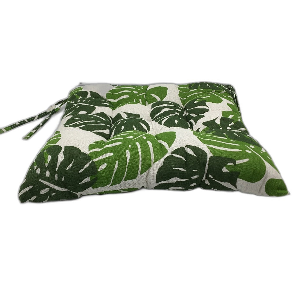 2 Piece Palm Tree Leaves Square Chair Seat Cushions 40x40cm NEW