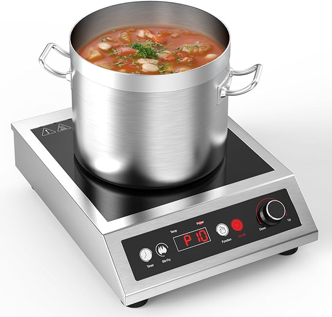 3500W 250V 50Hz Stainless Steel Commercial Induction Electric Stove Cooktop NEW