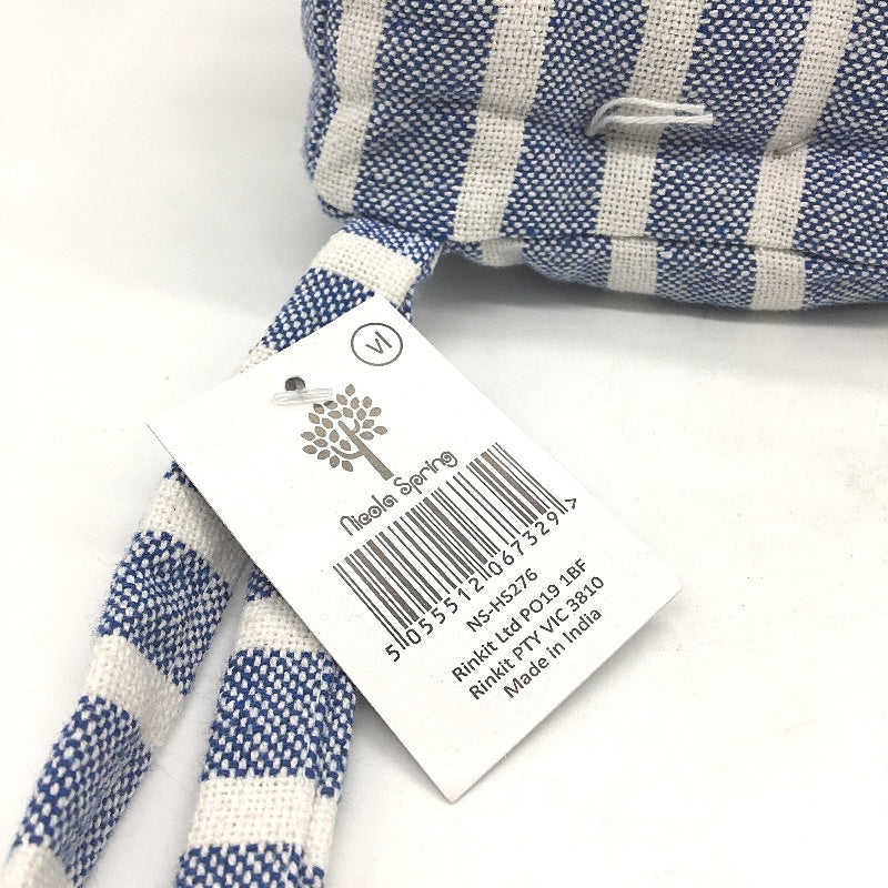 Nicola Spring French Mattress Blue Stripe Seat Cushion Pads 40x40cm NEW