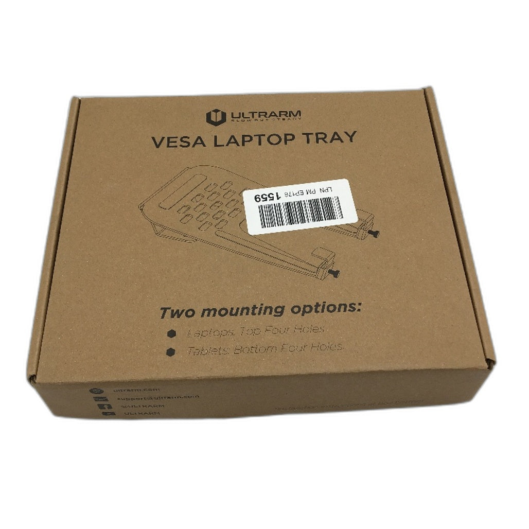 Ultrarm Vesa Black Steel Notebook Laptop Holder Tray fits VESA 75/100 2lbs NEW