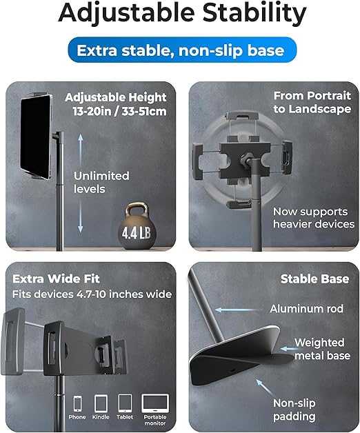 Cooper Case TabStand 20 Inch Tall iPad Tablet Portable Black Desktop Stand NEW