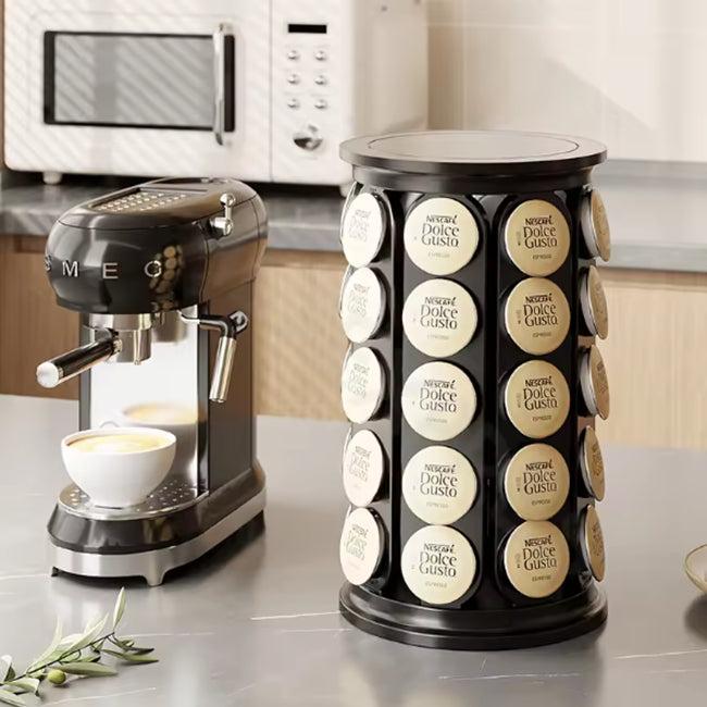 40 Pod Keurig Cup Coffee Capsule 360 Rotating Storage Rack in Black NEW