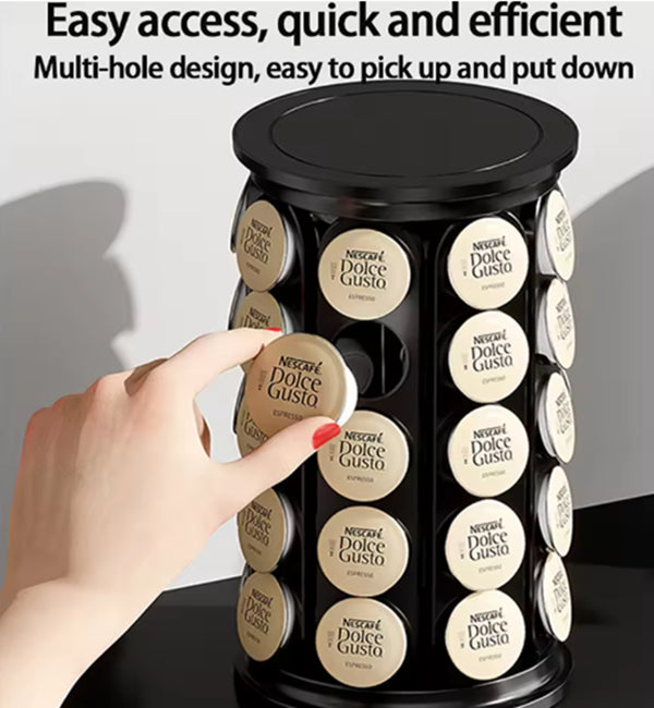40 Pod Keurig Cup Coffee Capsule 360 Rotating Storage Rack in Black NEW