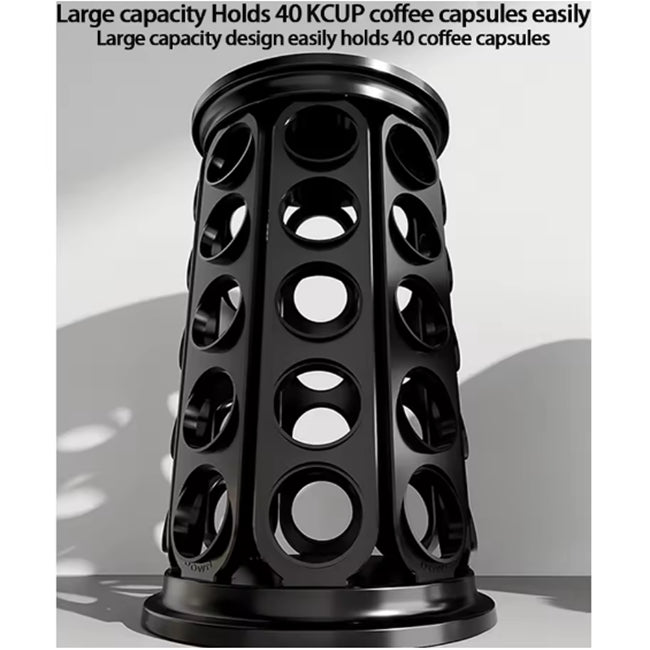 40 Pod Keurig Cup Coffee Capsule 360 Rotating Storage Rack in Black NEW