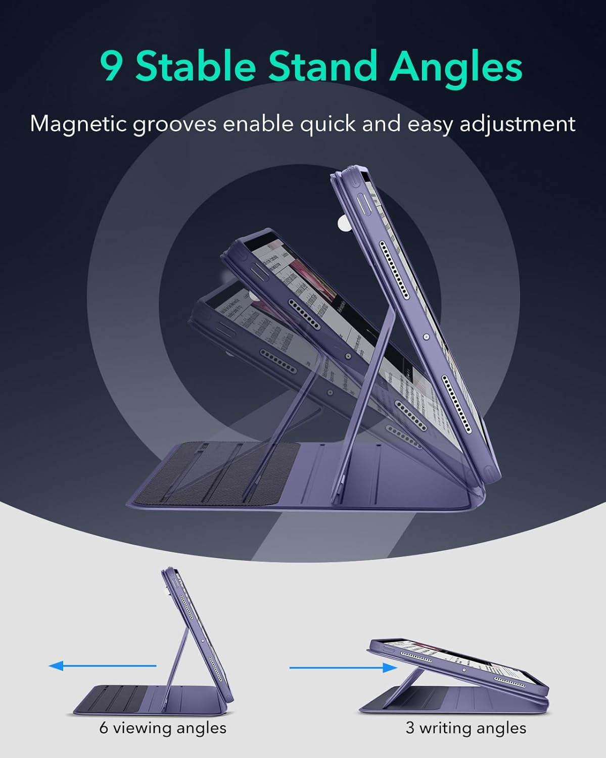 ESR Shift Series iPad Pro 13 Inch 2024 Removable Magnetic Case in Purple NEW