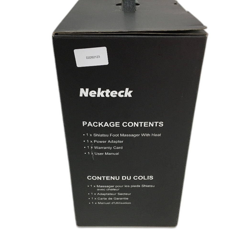 Nekteck FM-0301 Shiatsu Air Compression Foot Massager with Heating in Gray NEW