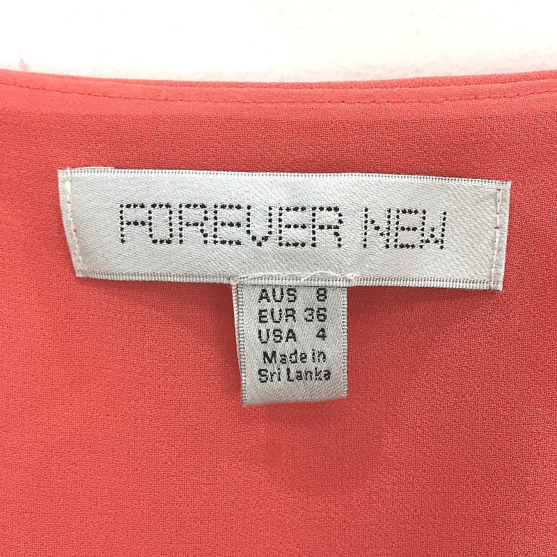 Forever New Anna High Apex Racer Lightweight Coral Pink Cami Ladies Size AU 8