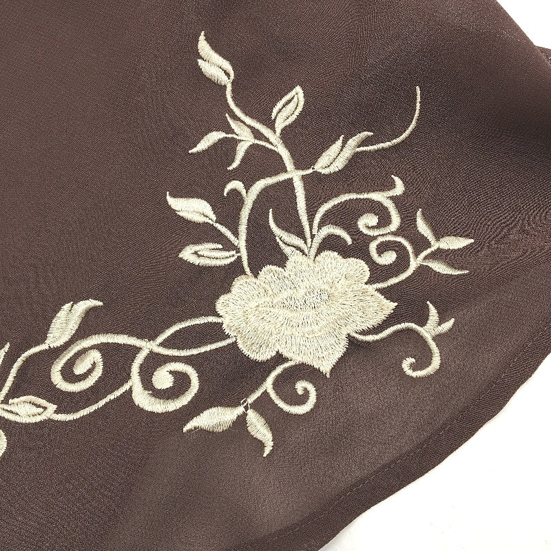 Short Stories Mesh Embroidered Floral Detail Brown Short Cami Ladies Size 12