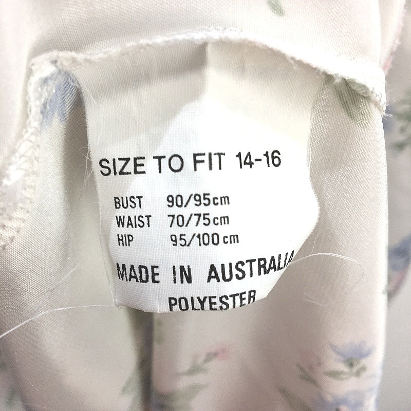 Givoni Vintage Style Satin White Floral Dressing Gown Ladies Size Medium