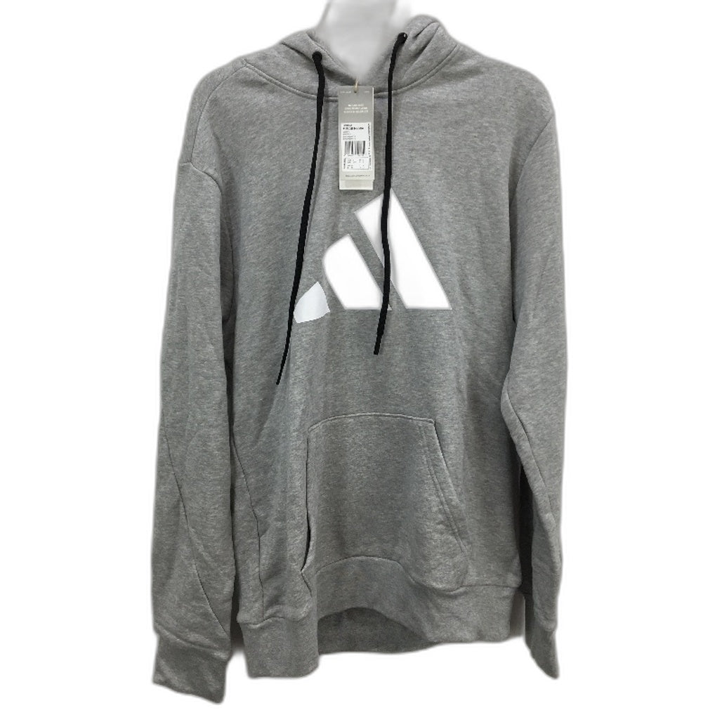 Adidas Future Icons Logo Graphic Grey Marle Pullover Hoodie Mens Size Medium NEW