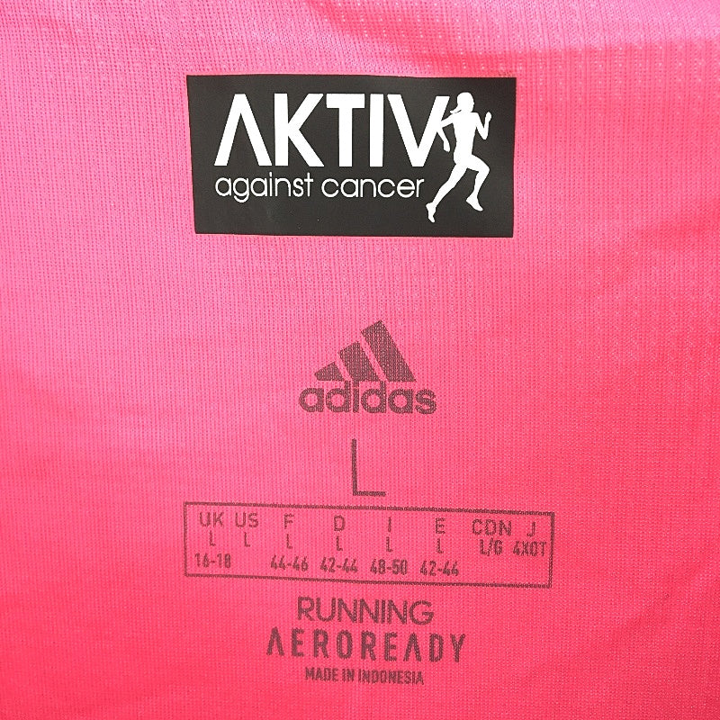 Adidas AeroReady AKTIV Against Cancer Pink Run It Tee Ladies Size Large NEW